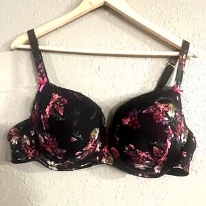 Lane Bryant Cacique T Shirt Bra 44C Floral Sexy Feminine Lingerie Workwear